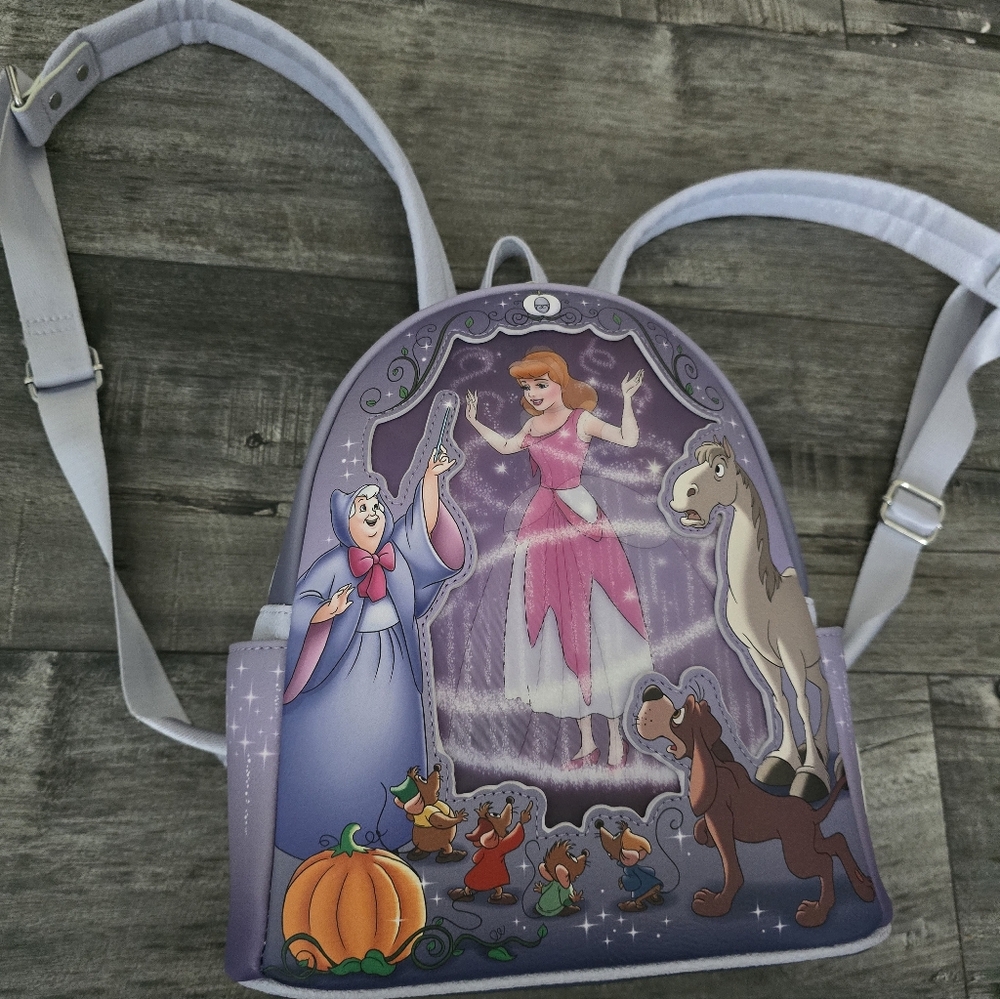 Disney 100 Decades Collection Cinderella Hologram Loungefly Backpack
